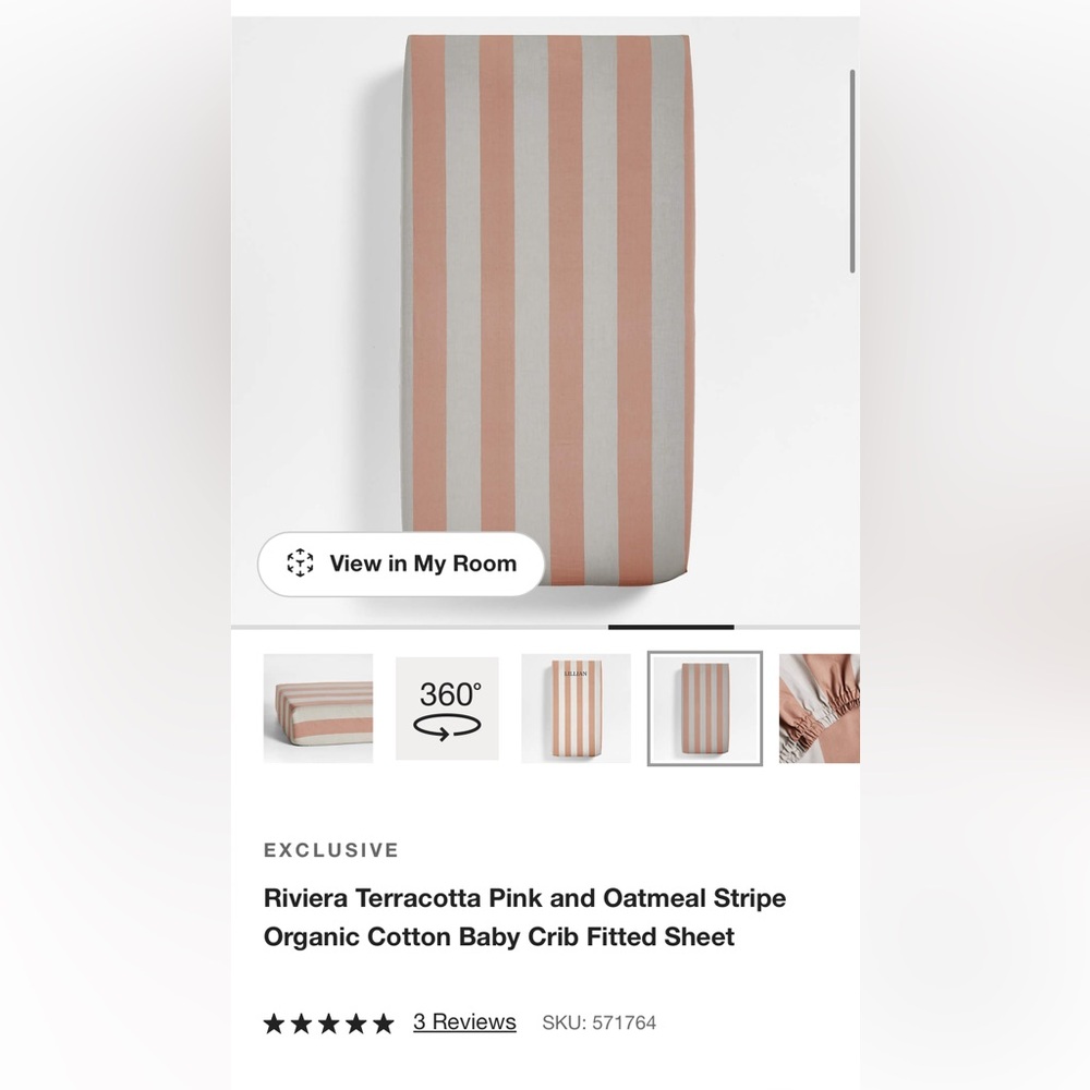 Riviera crib and changing pad cover by Crate&Barrel